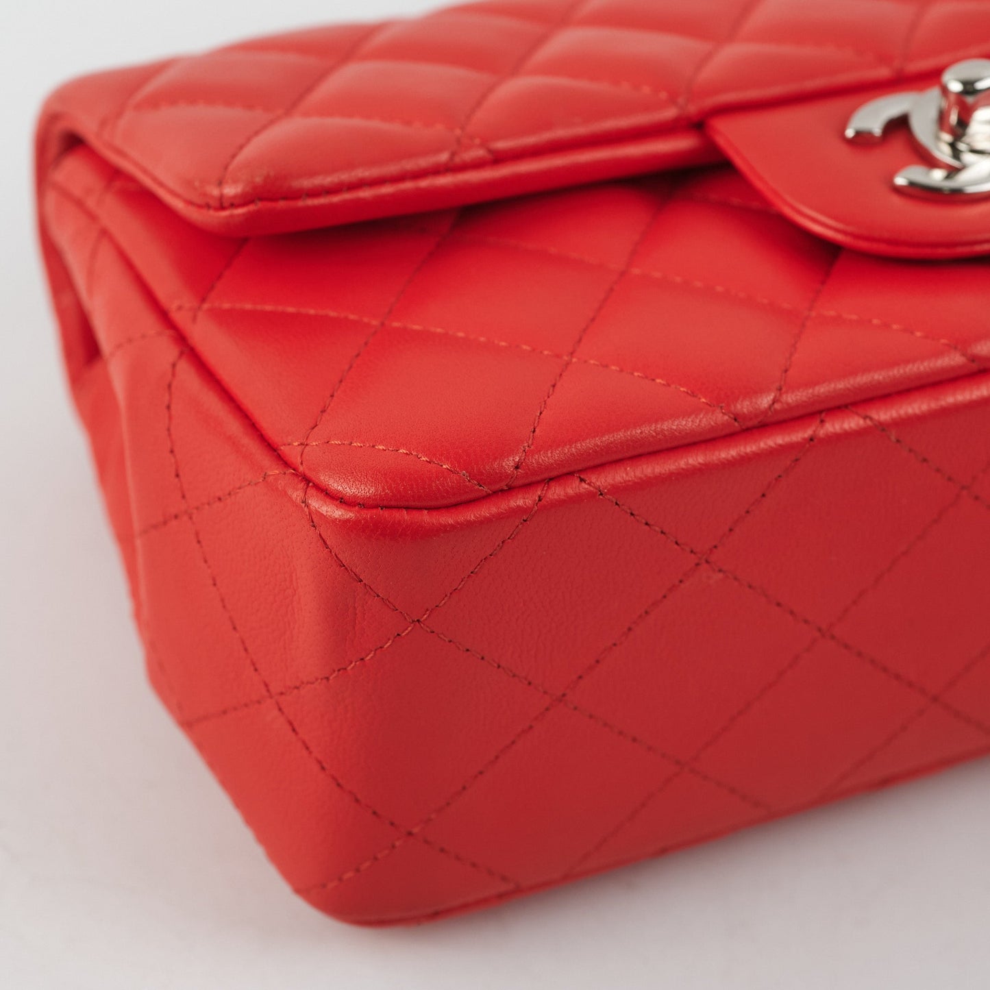 Chanel Mini Rectangular Bag Red Lambskin
