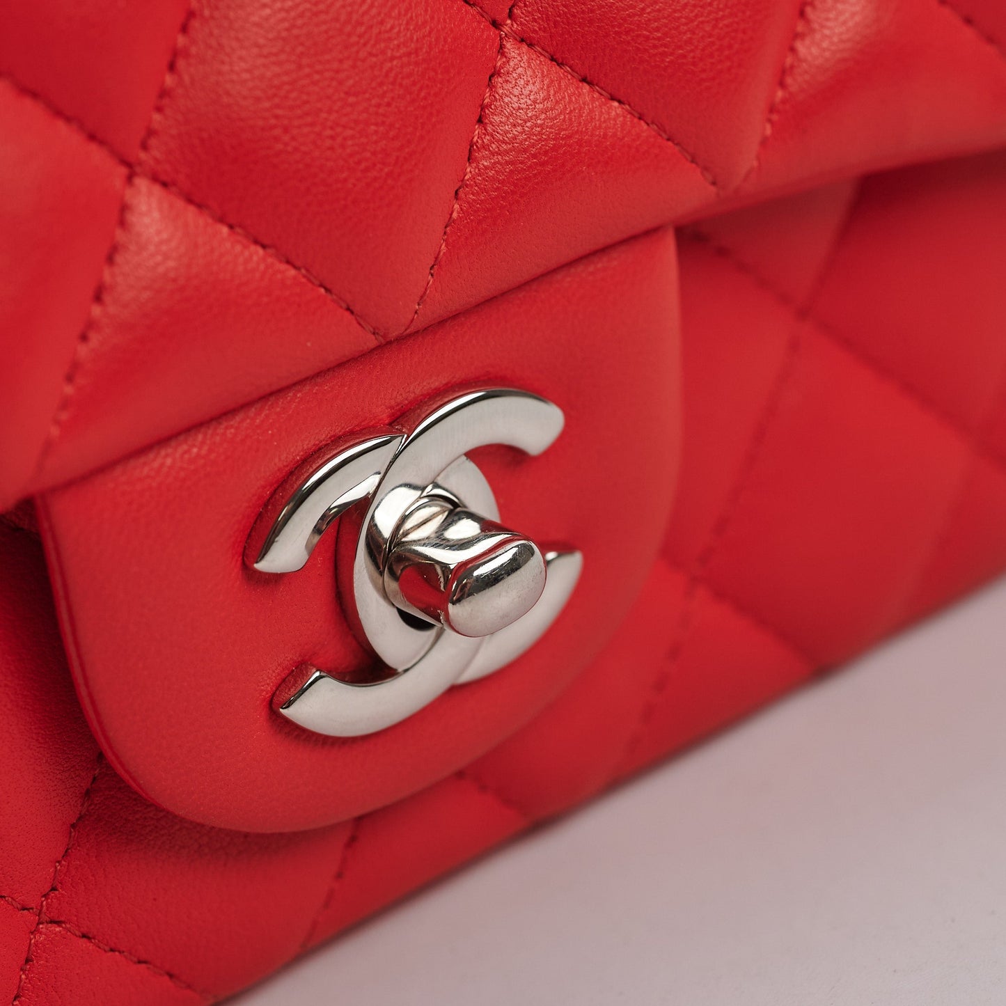 Chanel Mini Rectangular Bag Red Lambskin