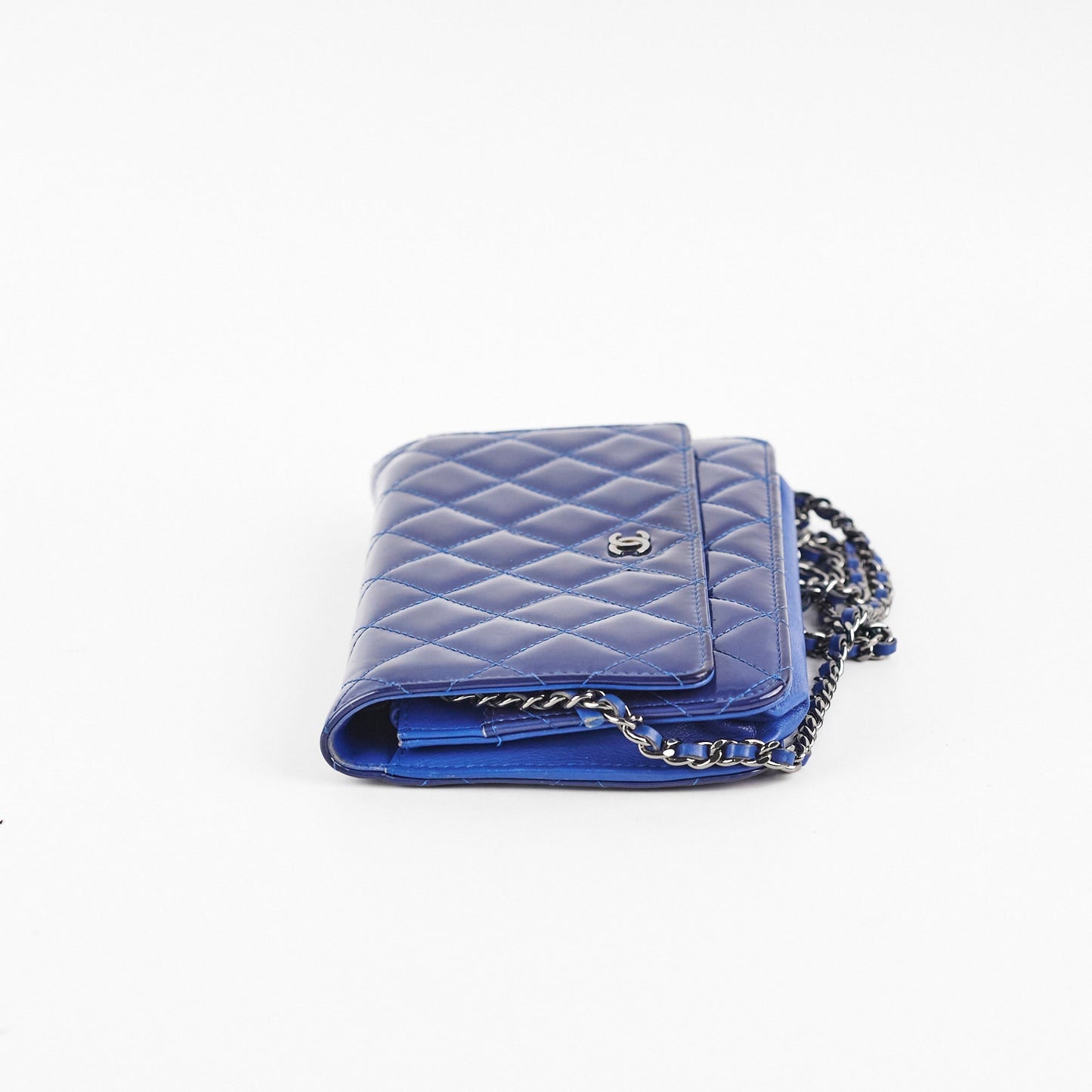 Chanel Wallet On Chain WOC Patent Blue