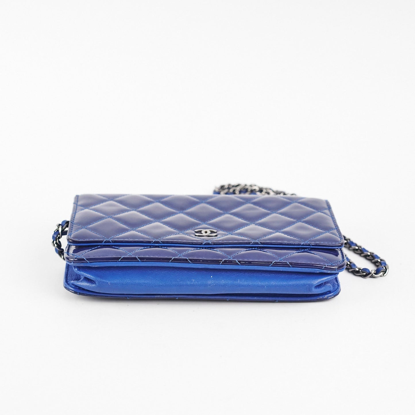 Chanel Wallet On Chain WOC Patent Blue