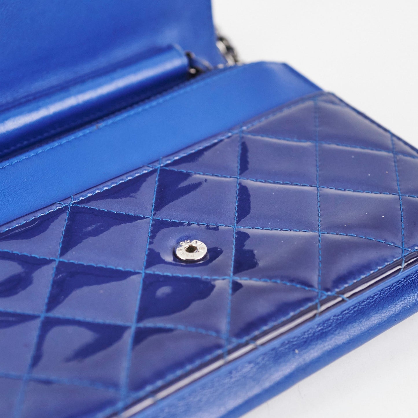 Chanel Wallet On Chain WOC Patent Blue