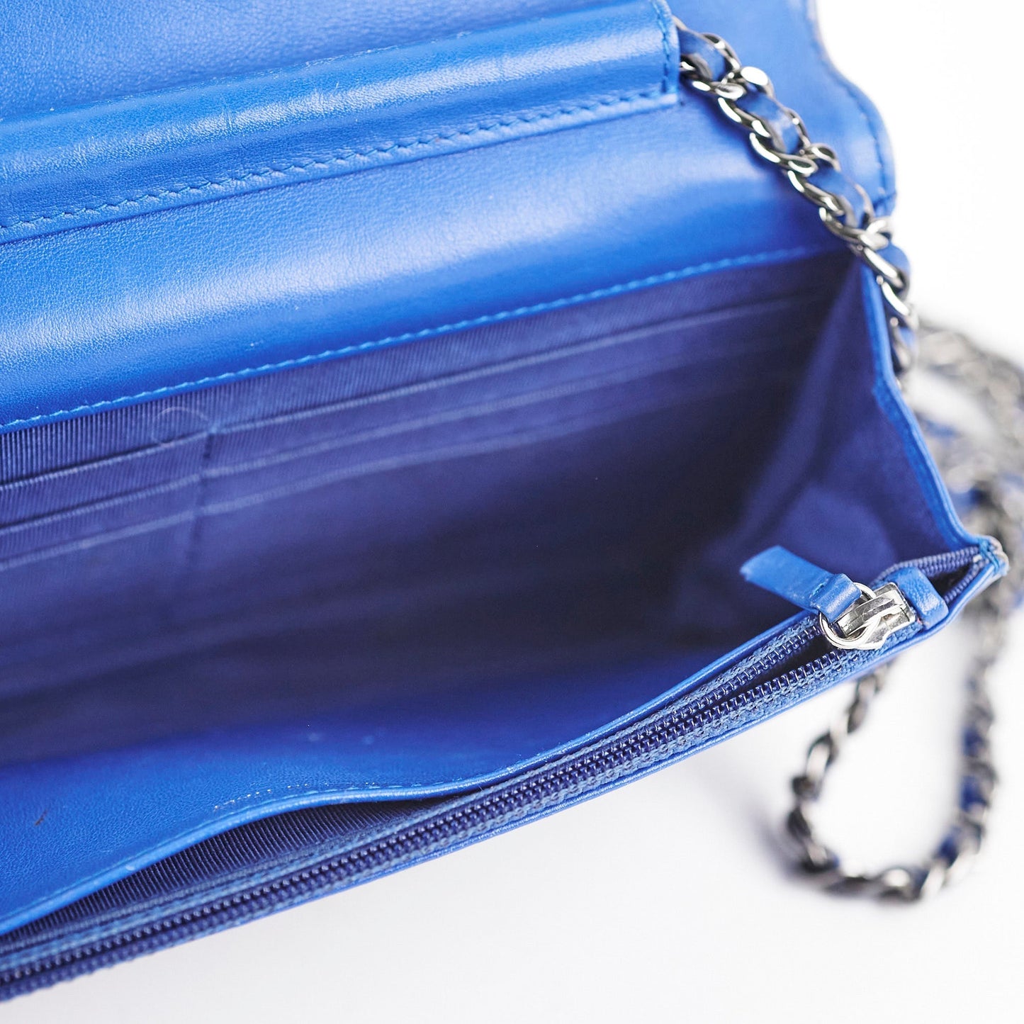Chanel Wallet On Chain WOC Patent Blue