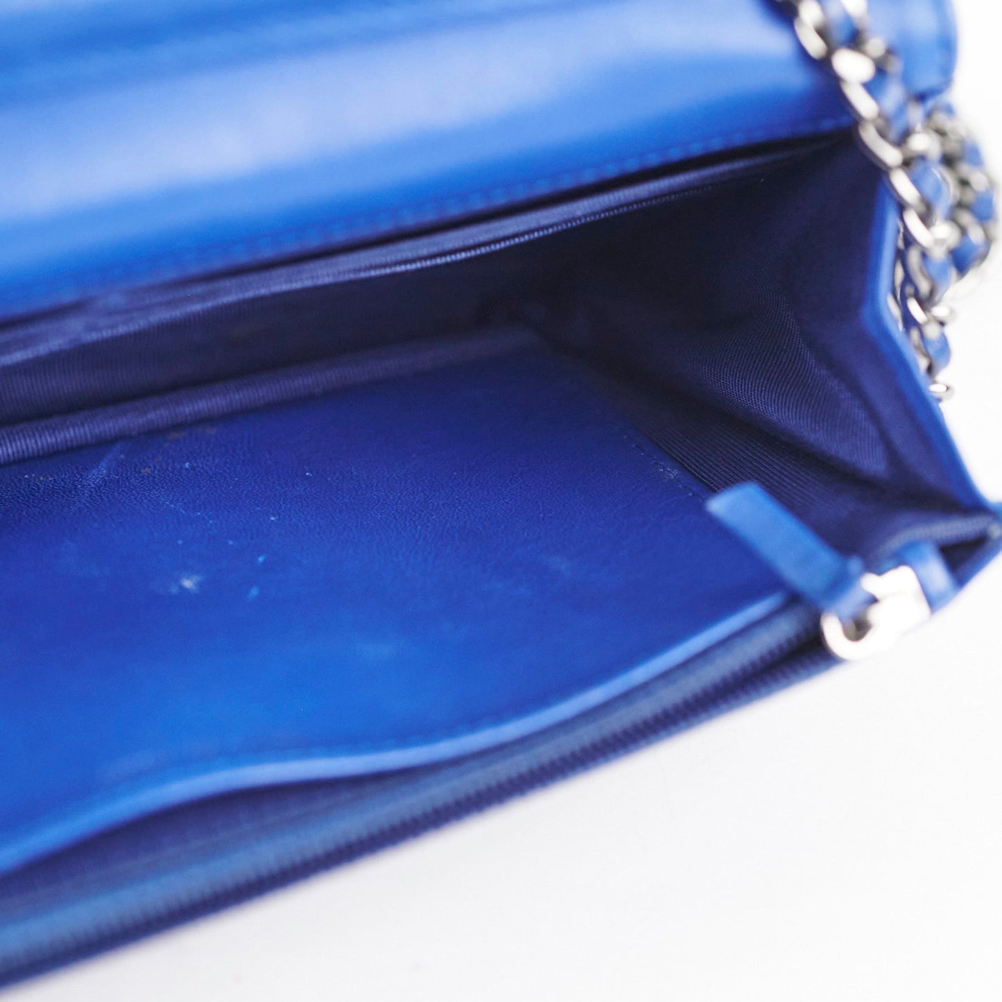 Chanel Wallet On Chain WOC Patent Blue