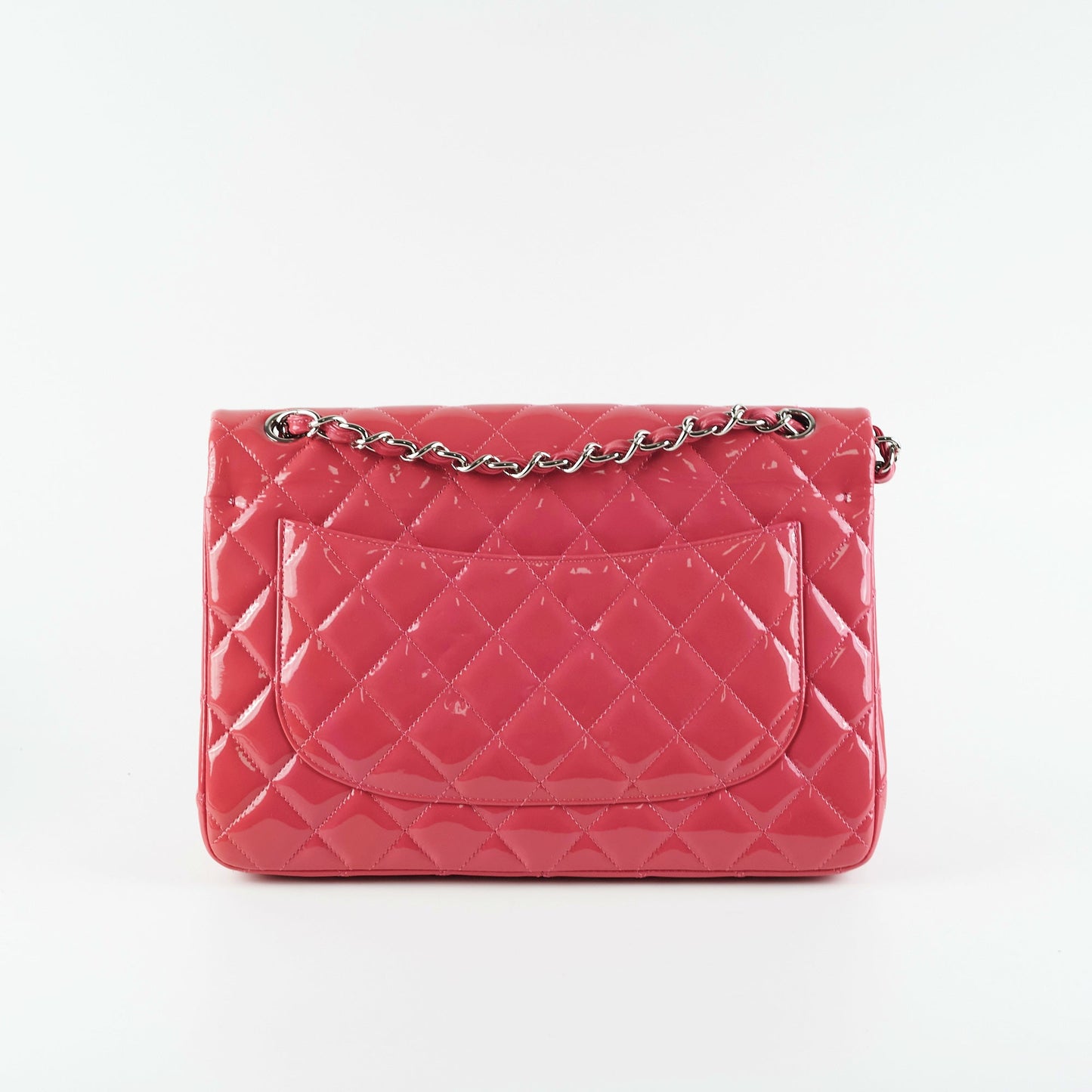 Chanel Classic Jumbo Pink Patent Flap