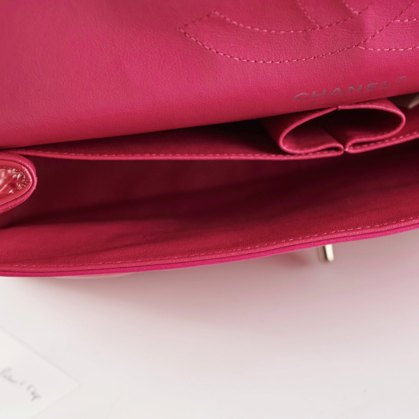 Chanel Classic Jumbo Pink Patent Flap
