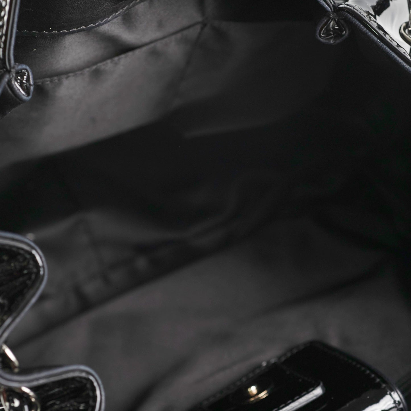 Chanel Camelia Patent Leather Tote Bag Black