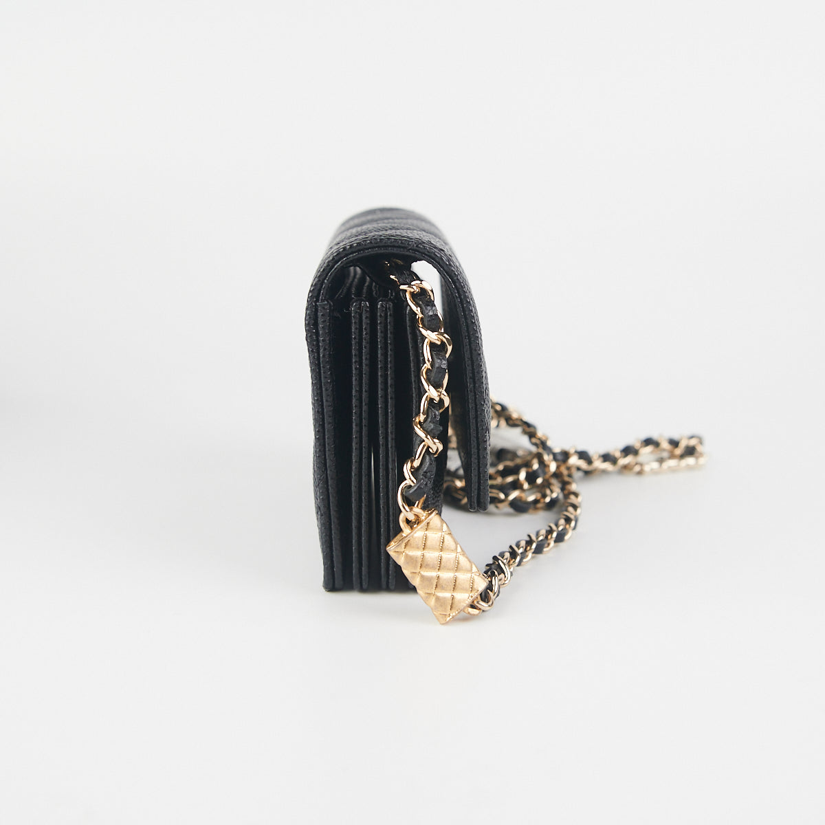 Chanel Cardholder on Chain Caviar Black