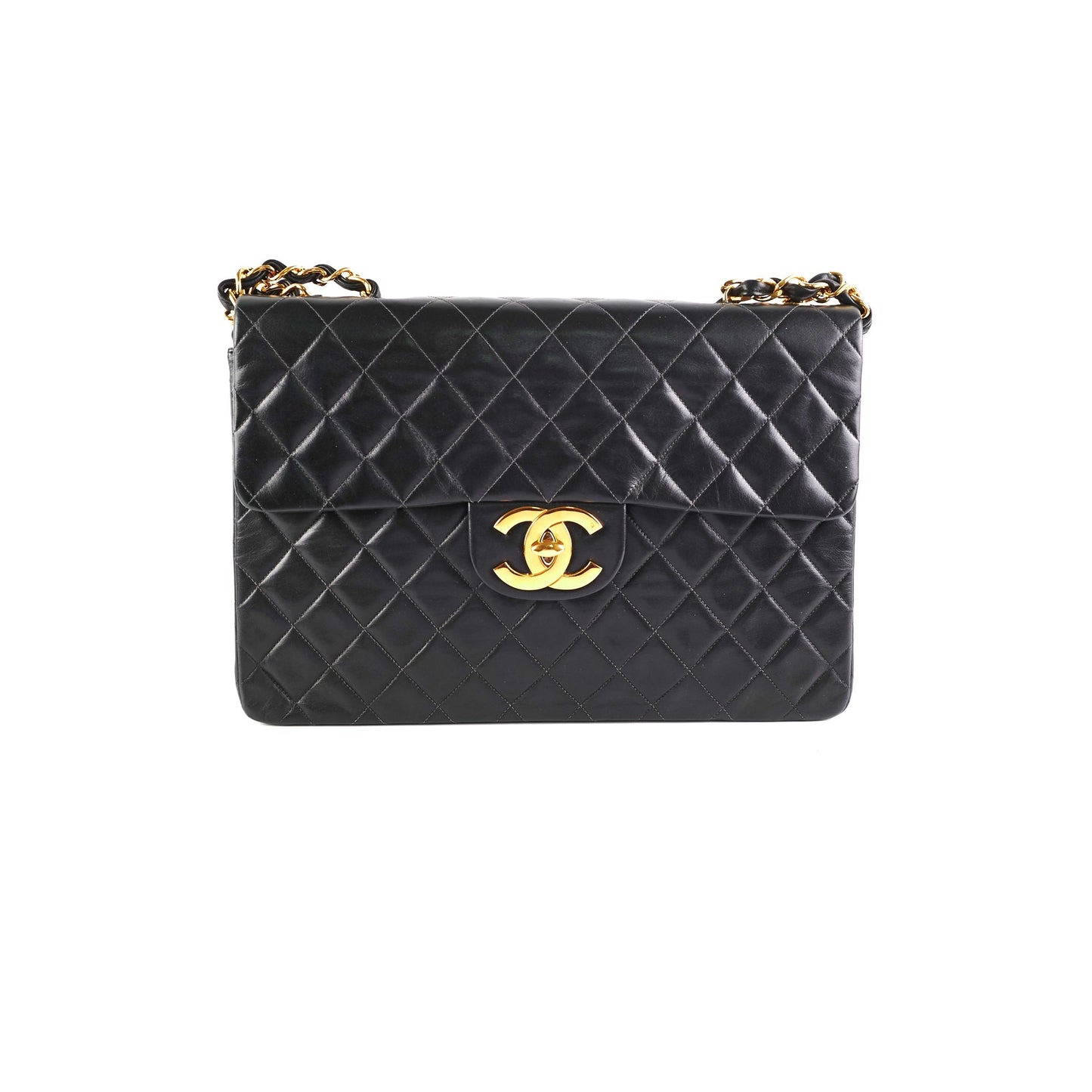 Chanel Maxi Jumbo  Black 24K Gold