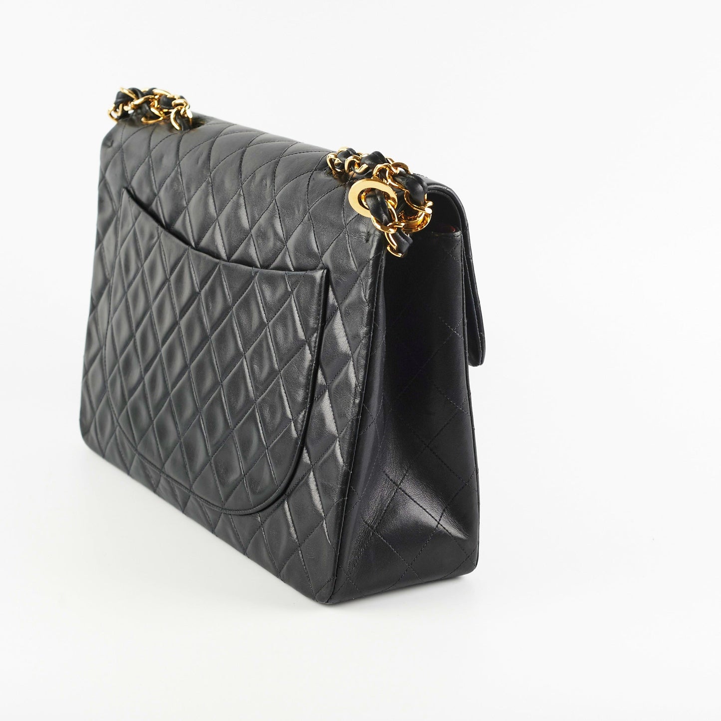 Chanel Maxi Jumbo  Black 24K Gold