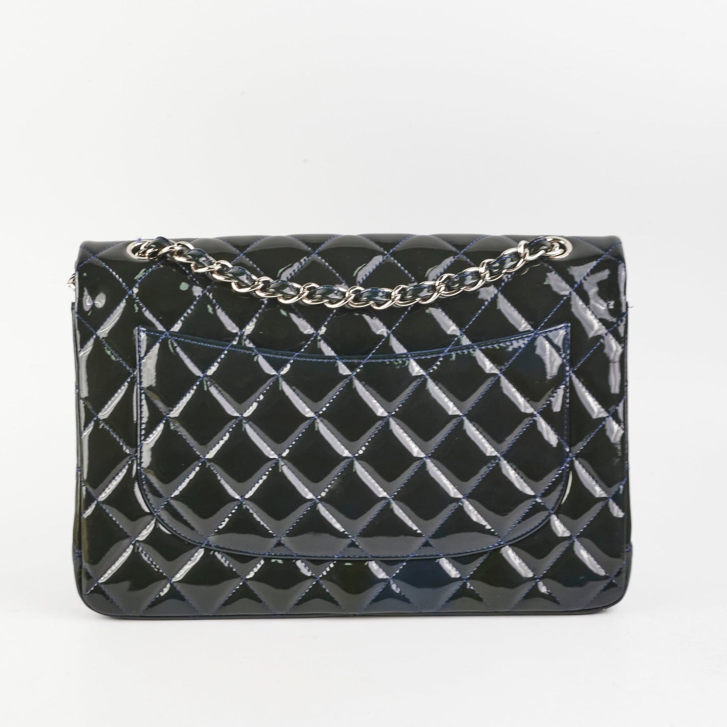 Chanel Blue Patent Jumbo