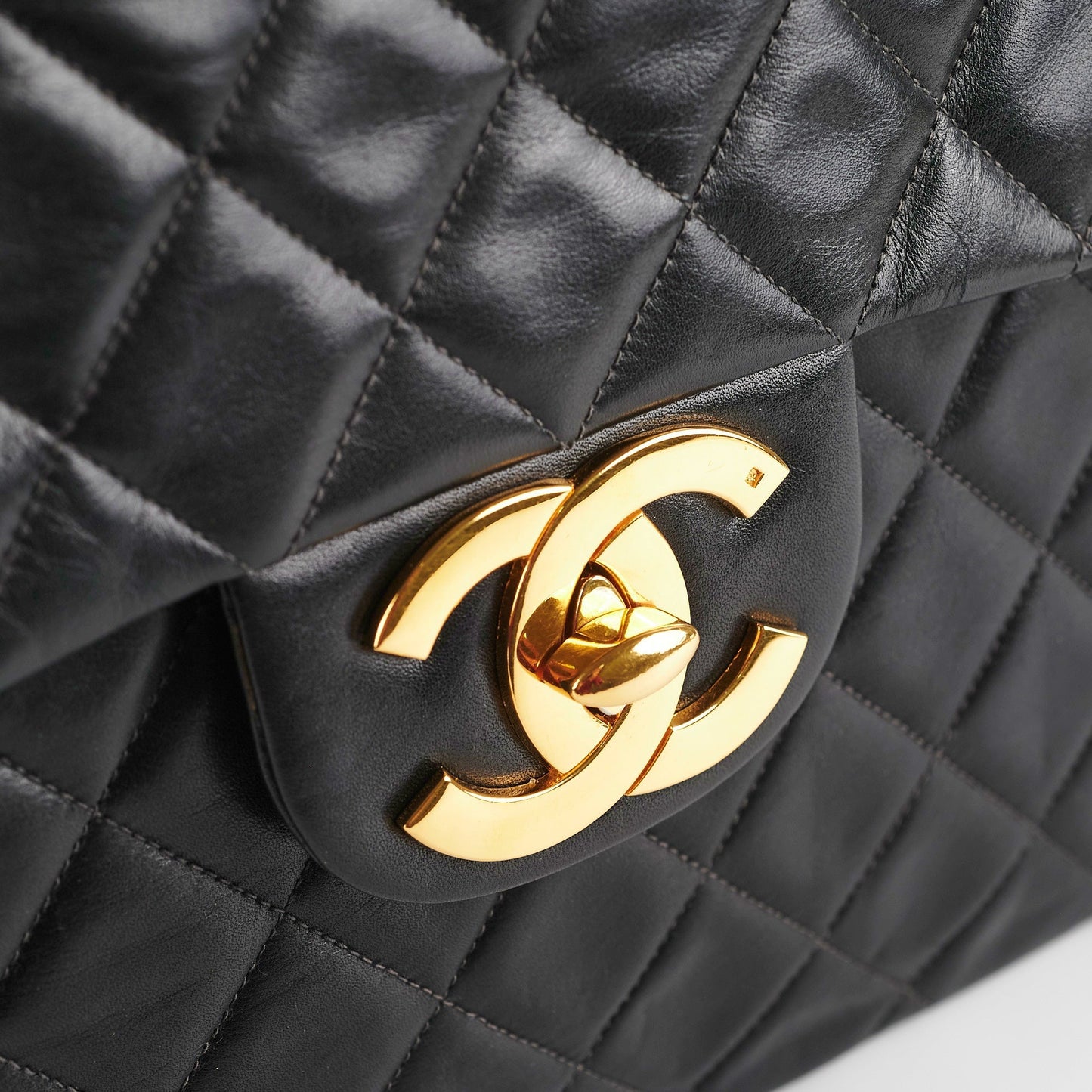 Chanel Maxi Jumbo  Black 24K Gold