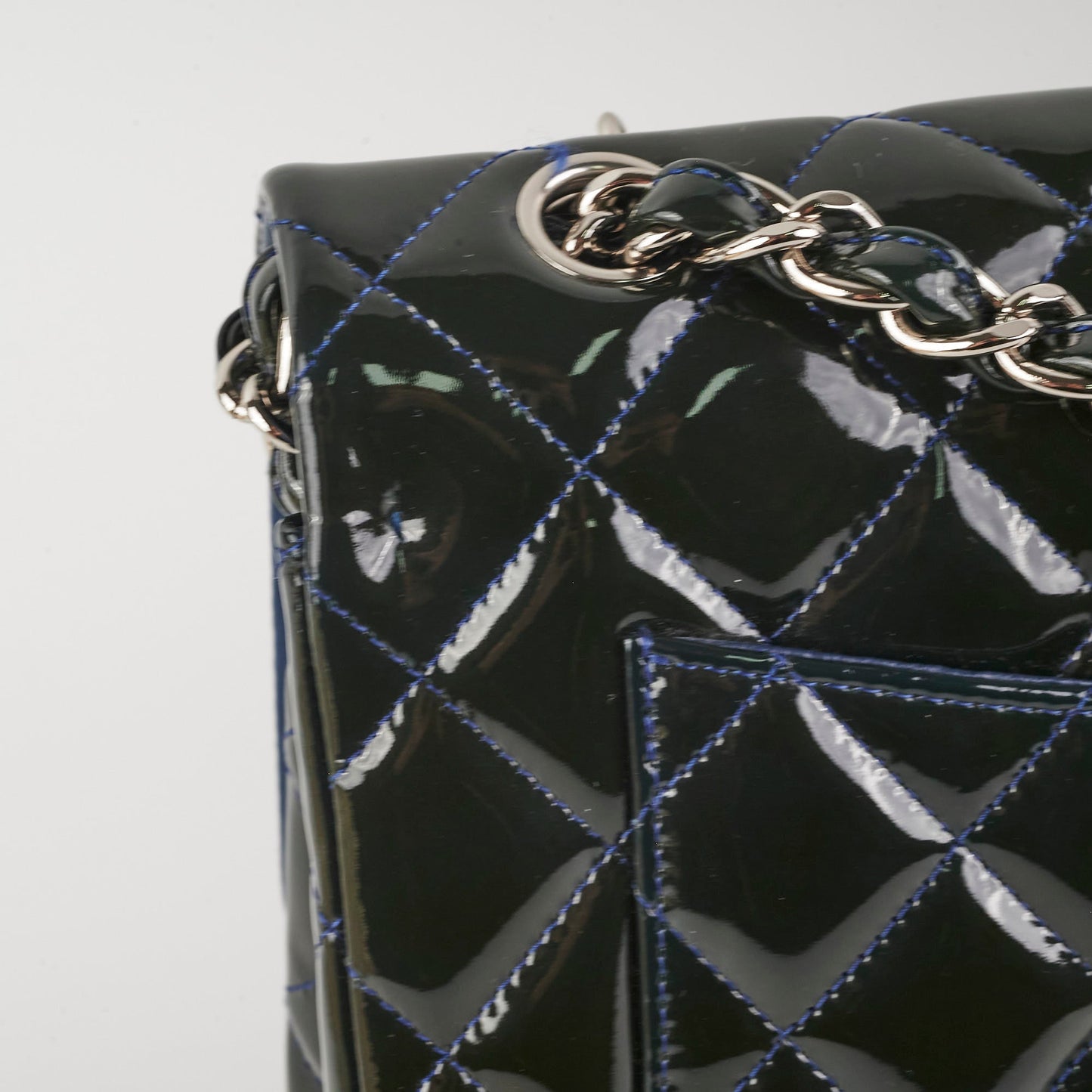 Chanel Blue Patent Jumbo