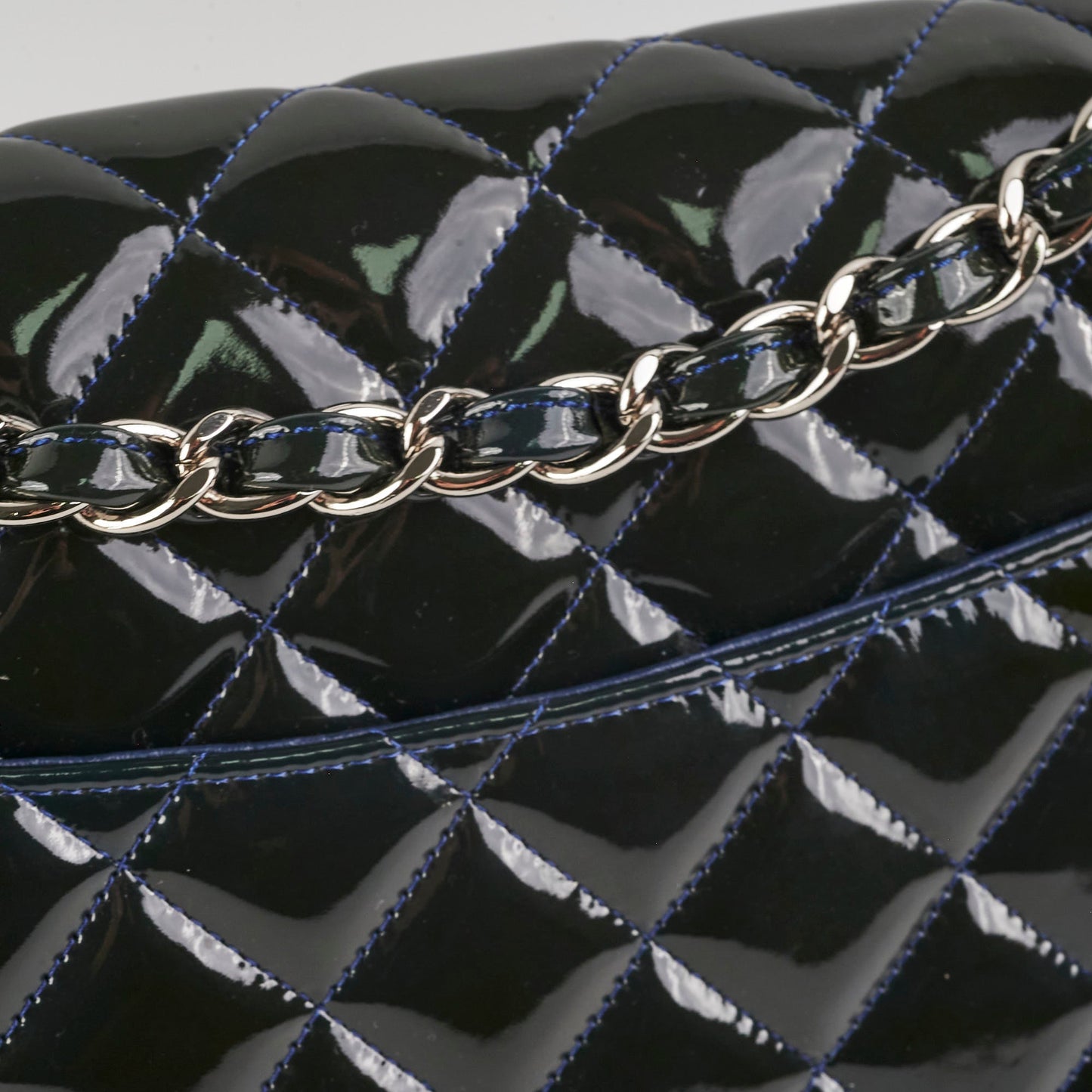 Chanel Blue Patent Jumbo