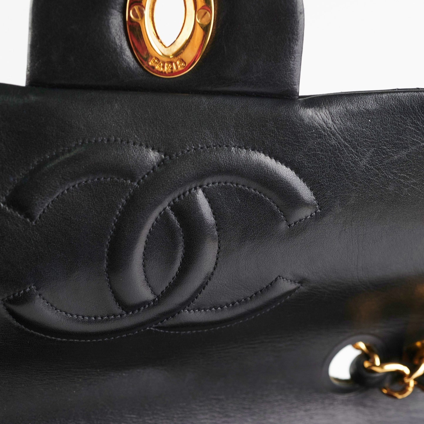 Chanel Maxi Jumbo  Black 24K Gold