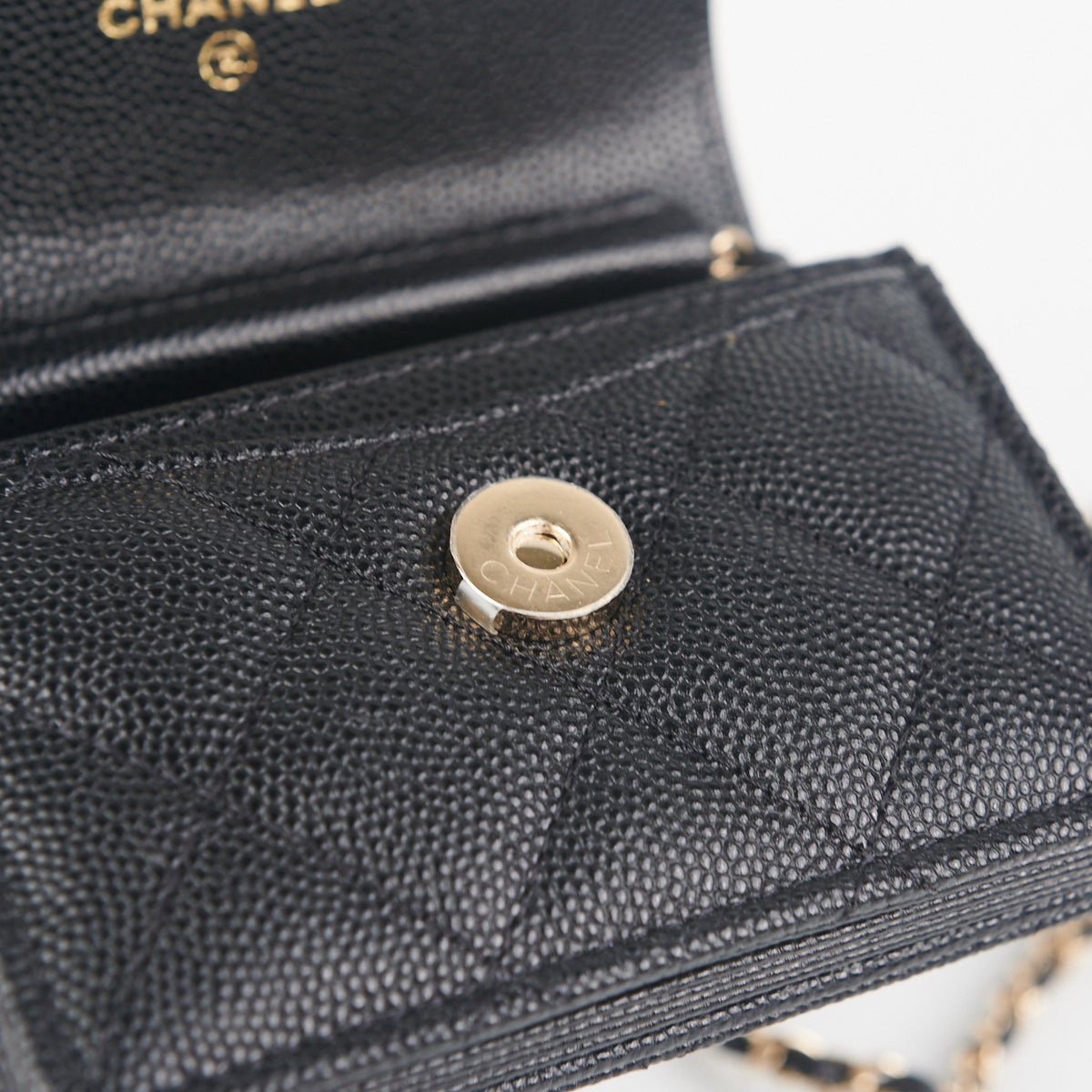 Chanel Cardholder on Chain Caviar Black