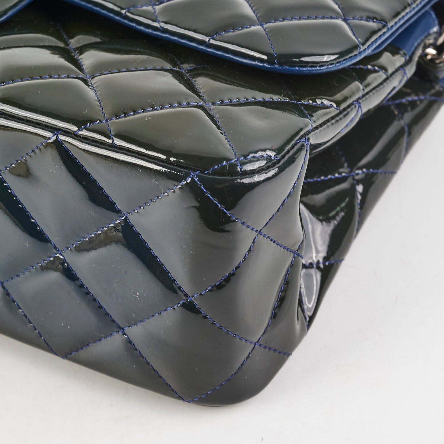 Chanel Blue Patent Jumbo