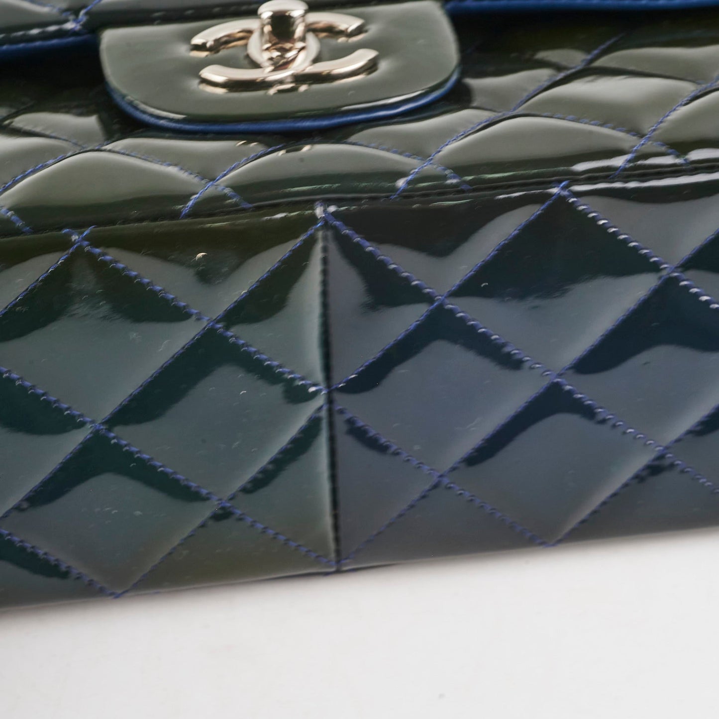 Chanel Blue Patent Jumbo