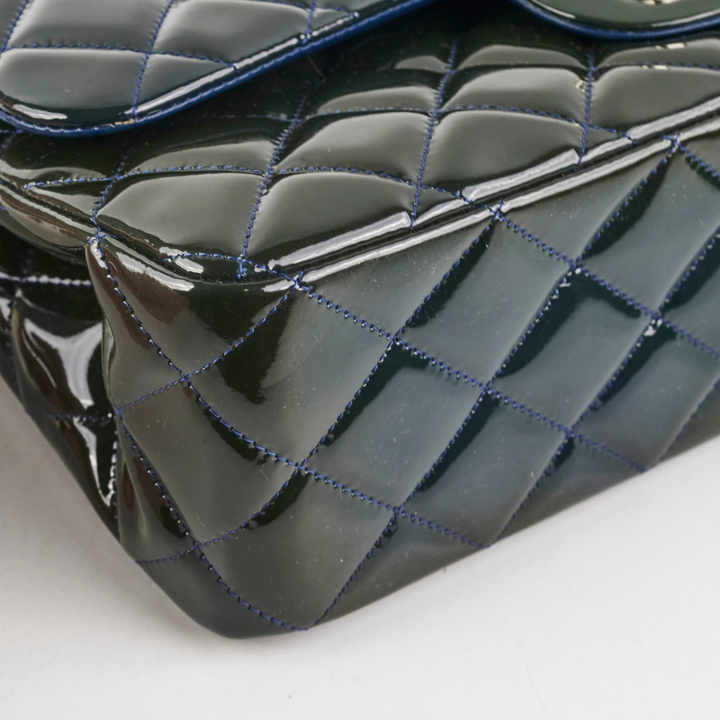 Chanel Blue Patent Jumbo