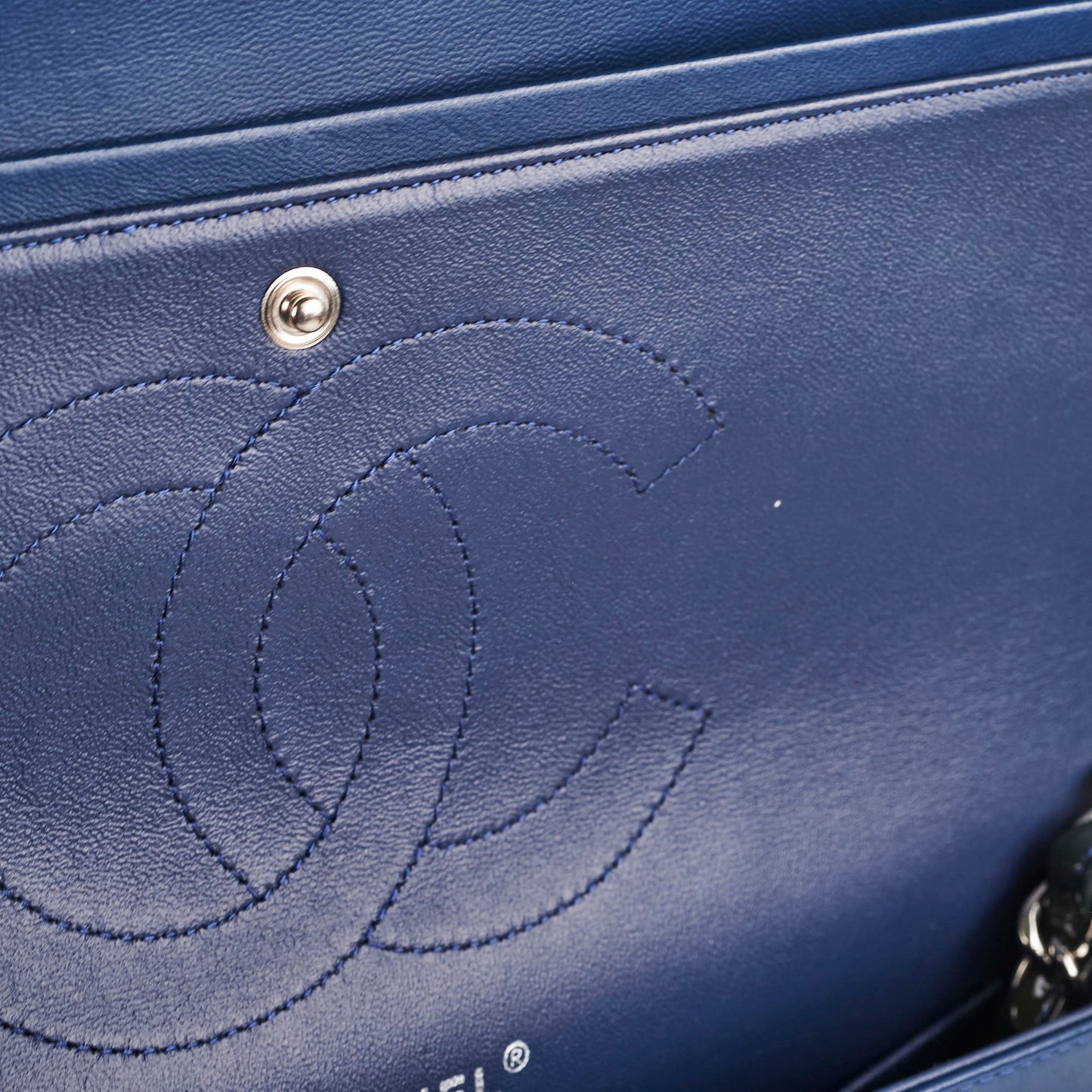 Chanel Blue Patent Jumbo