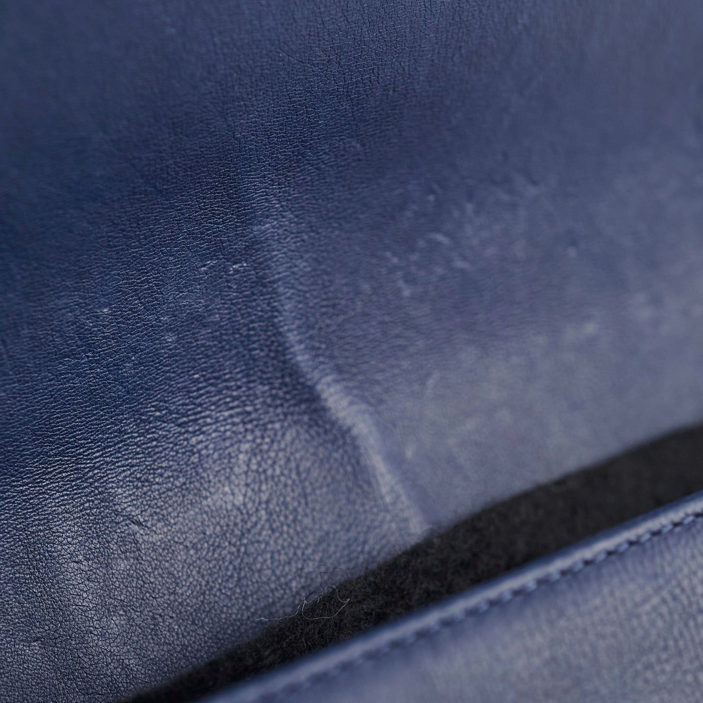 Chanel Boy Bag Old Medium Navy Blue Lambskin
