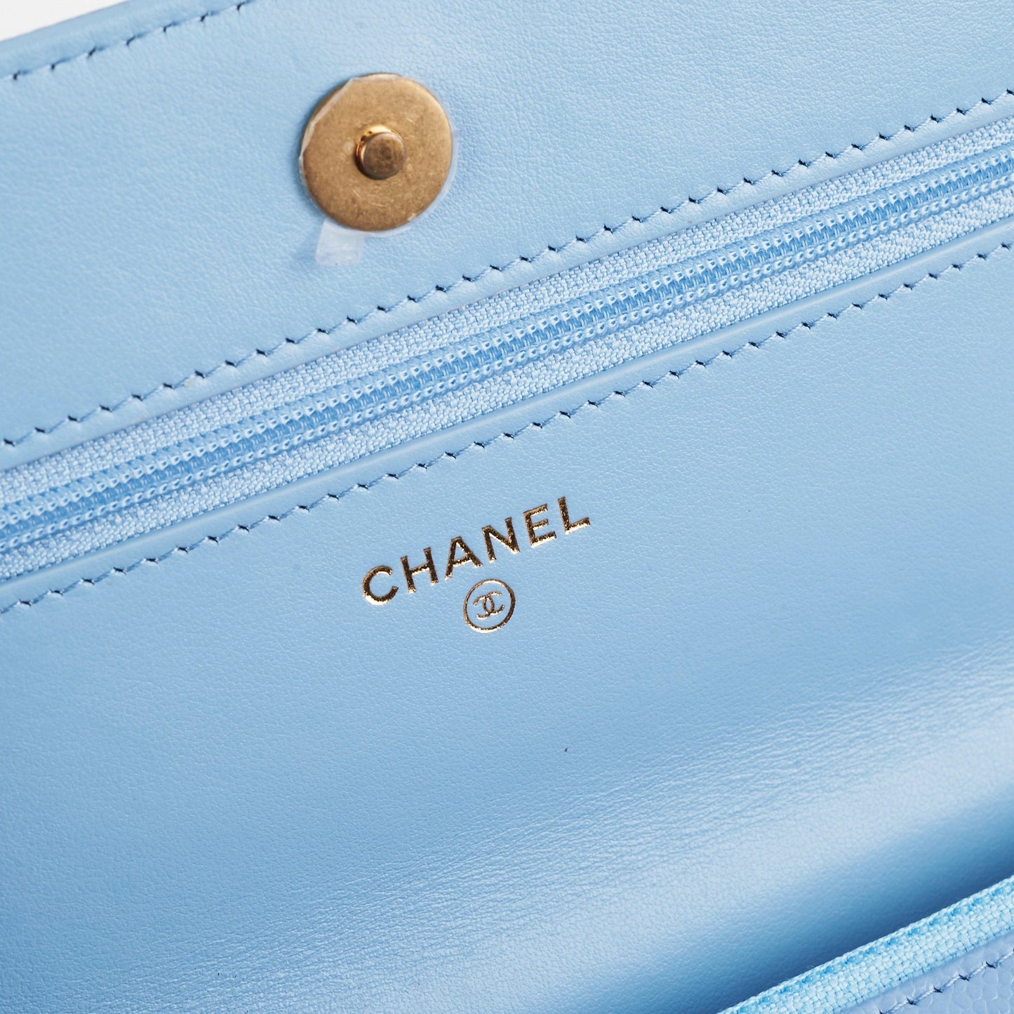 Deal of The Week - Chanel Caviar WOC Wallet on Chain with Handle Blue Microchipped
