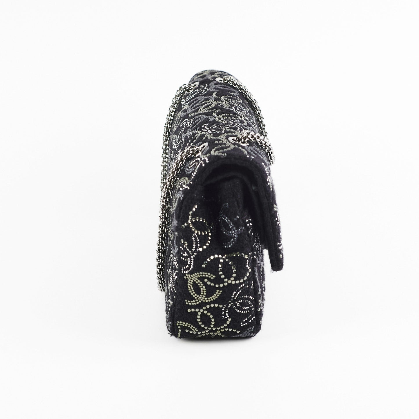 Chanel Seasonal Medium/Large Tweed Crystals Black