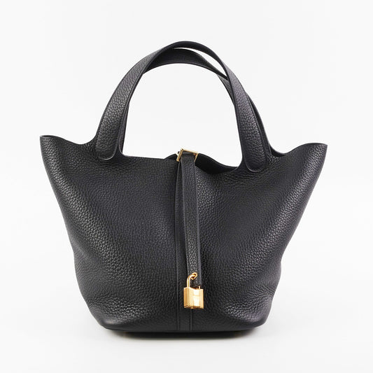 Hermes Picotin 22 Clemence Black B Stamp (2023)