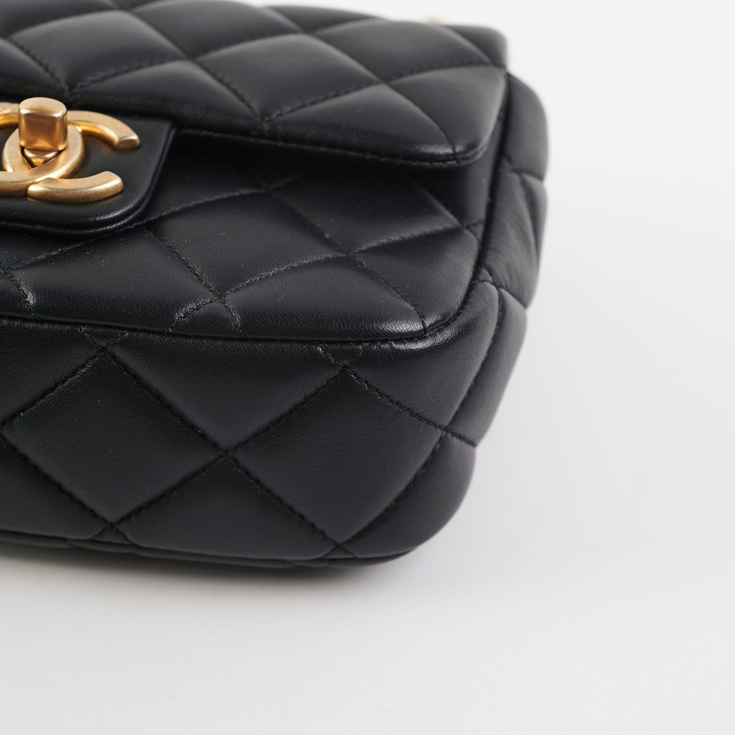 Chanel 23P Mini Square Bag Lambskin Black (Microchip)