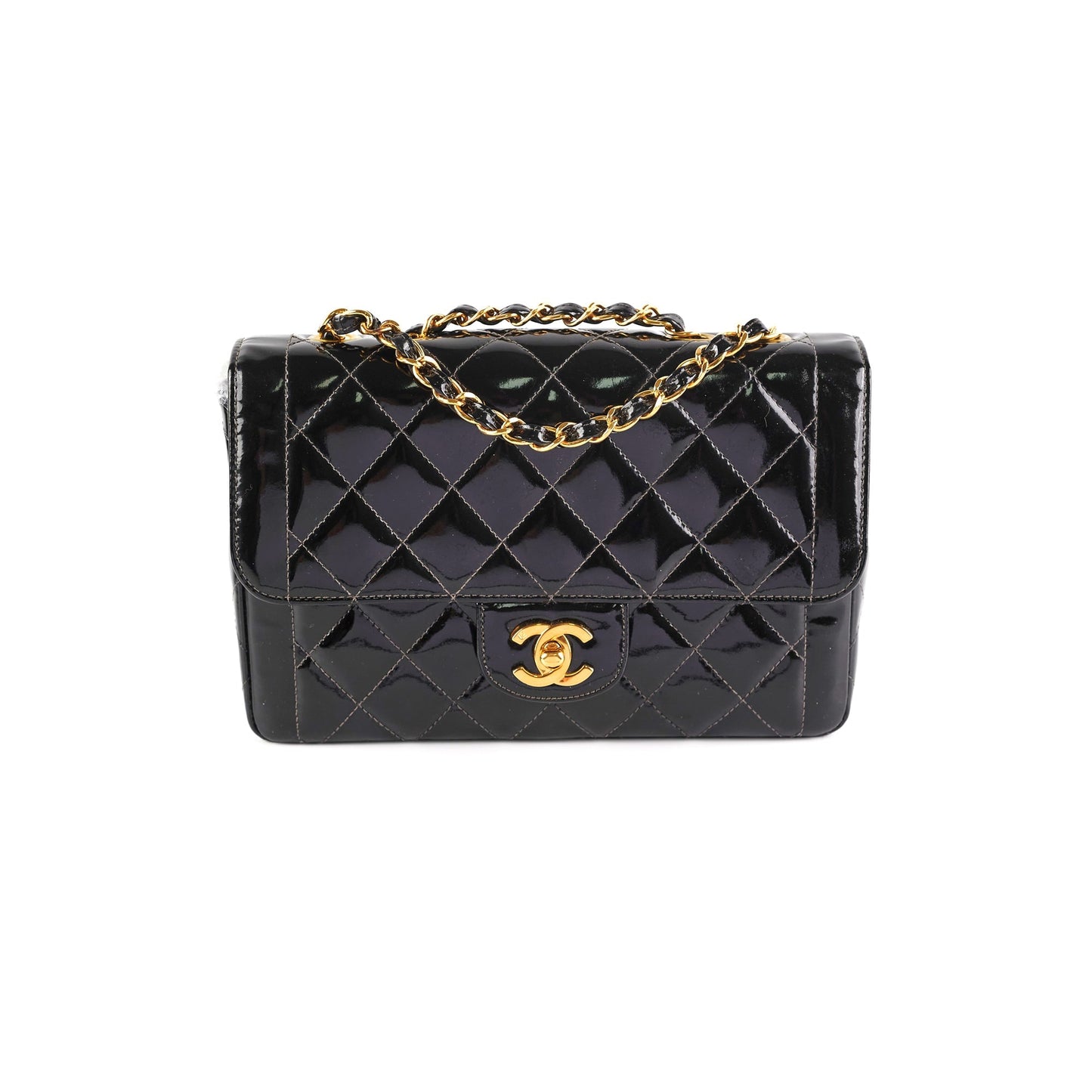 Chanel  Patent Black Flap Bag