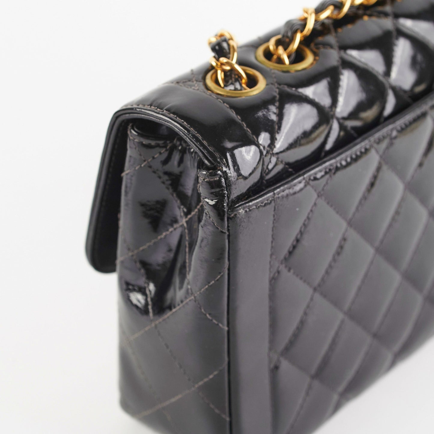 Chanel  Patent Black Flap Bag