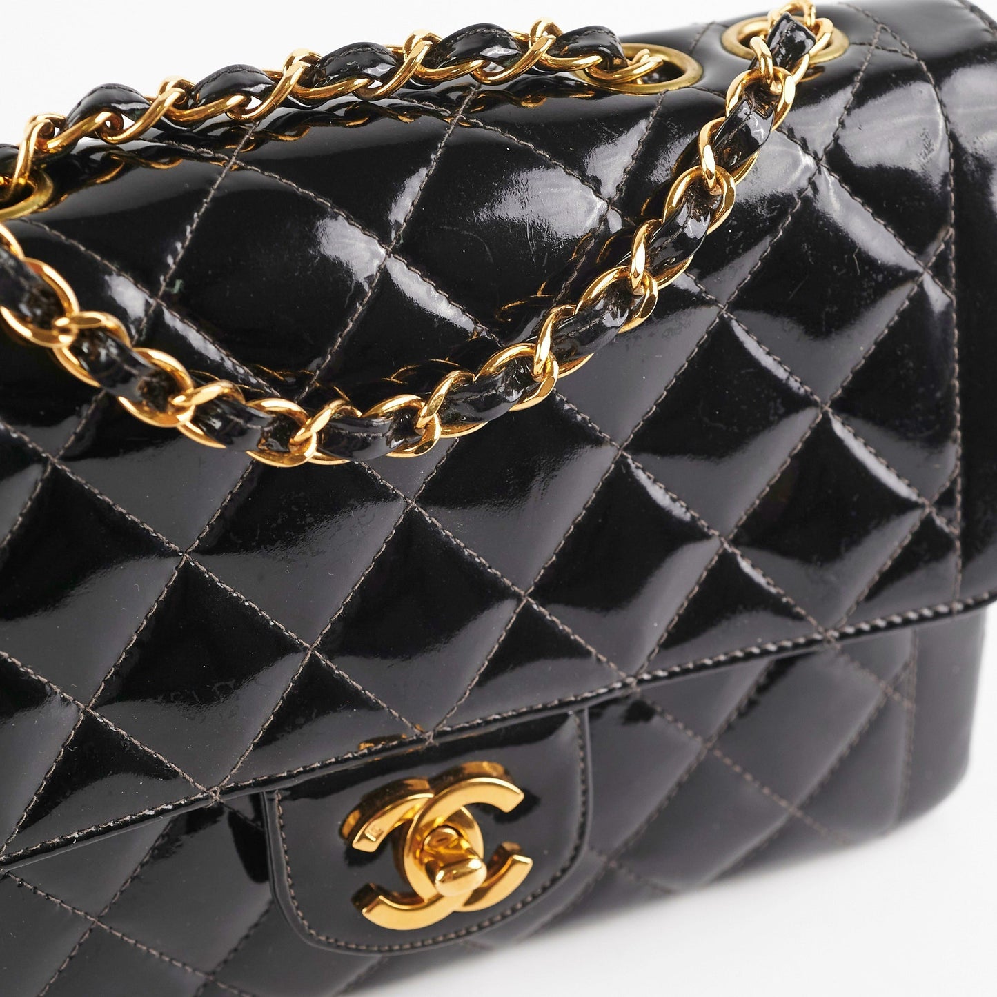 Chanel  Patent Black Flap Bag