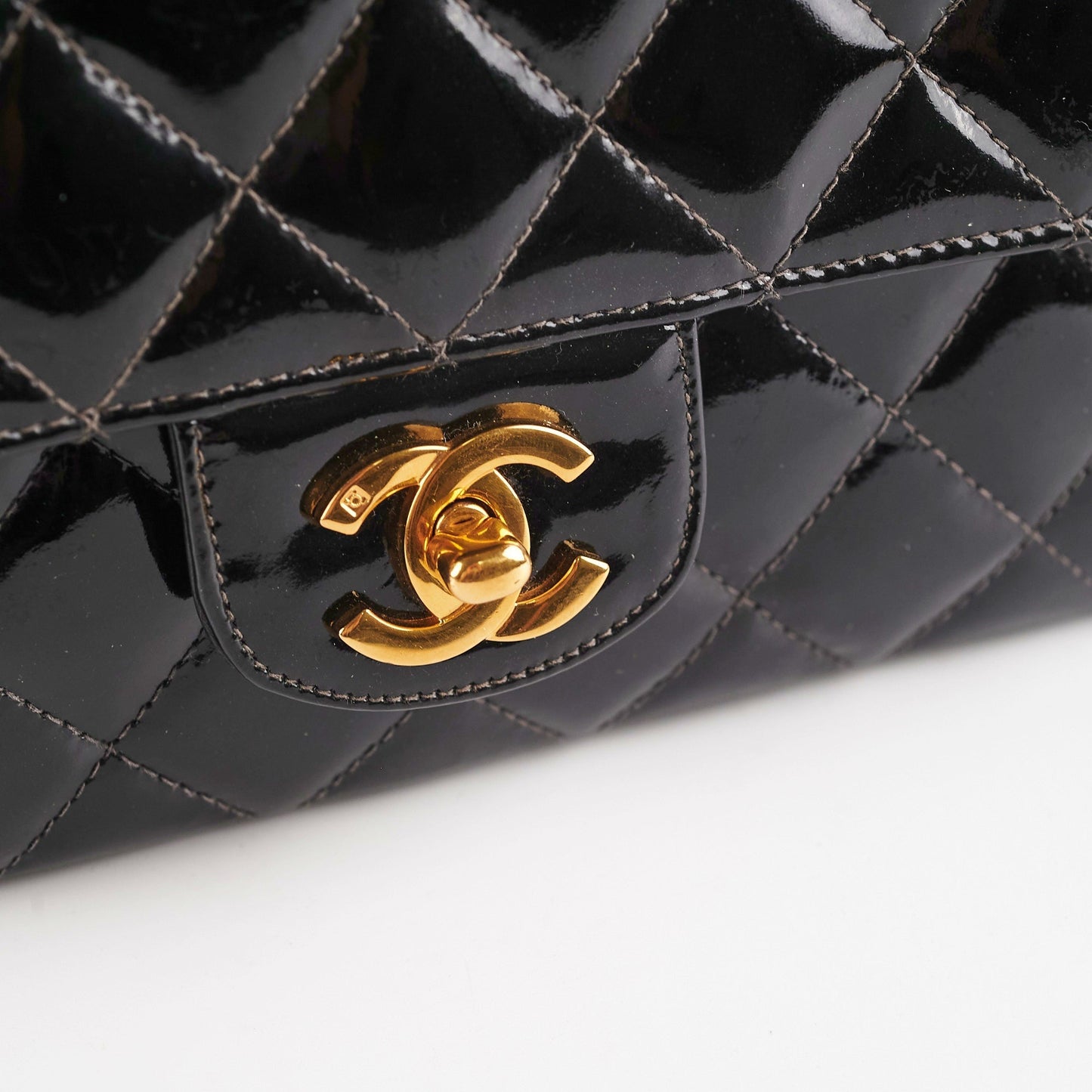 Chanel  Patent Black Flap Bag