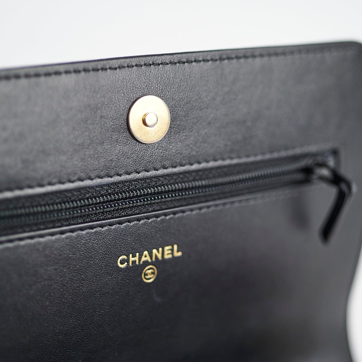 Chanel Boy Caviar Black Wallet On Chain