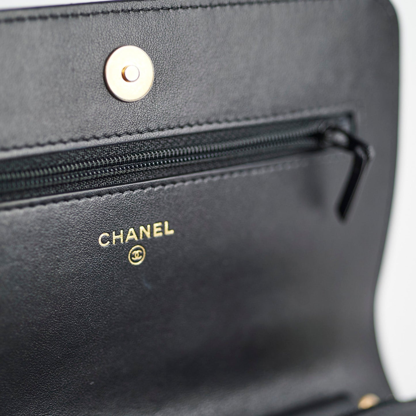 Chanel Boy Caviar Black Wallet On Chain