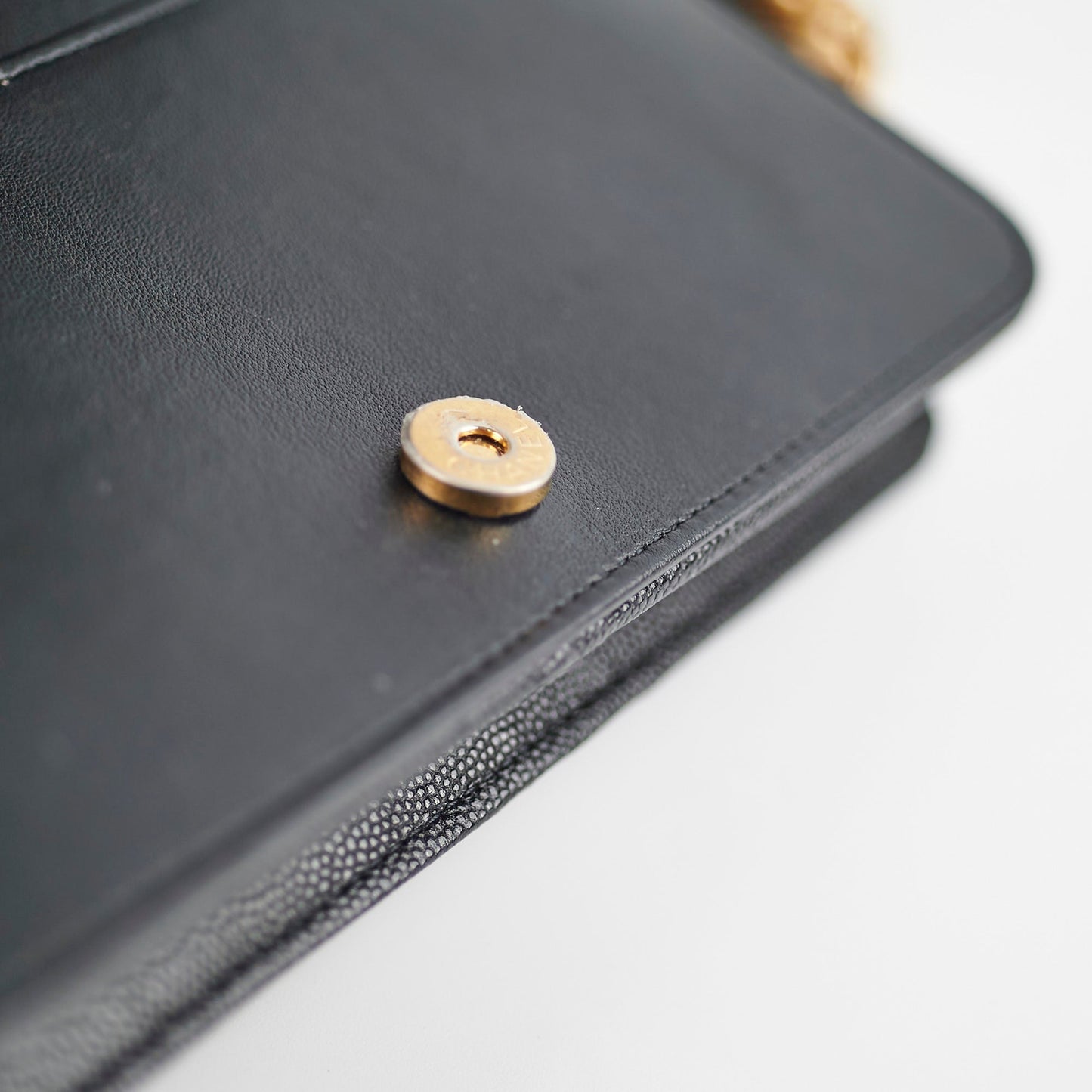 Chanel Boy Caviar Black Wallet On Chain