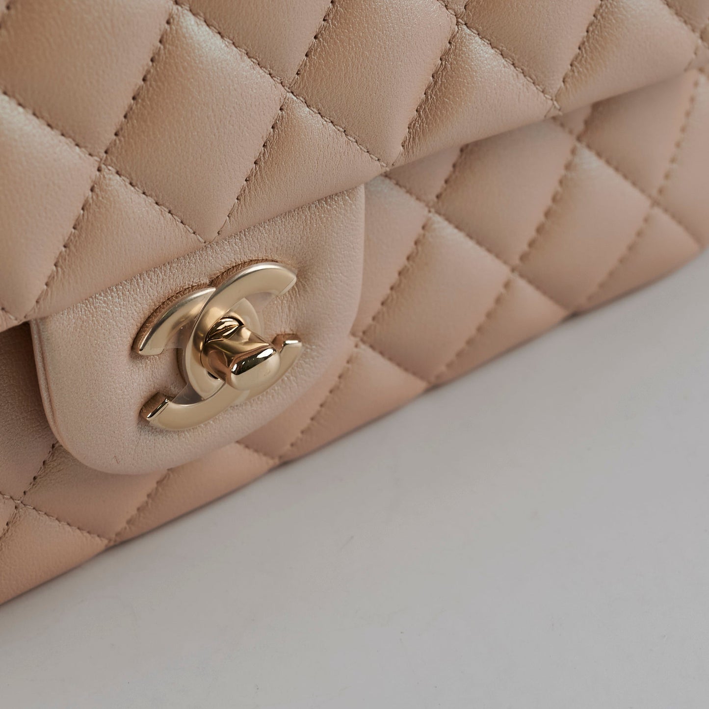 HOLD -Chanel Medium/Large Double Classic Flap Iridescent Beige