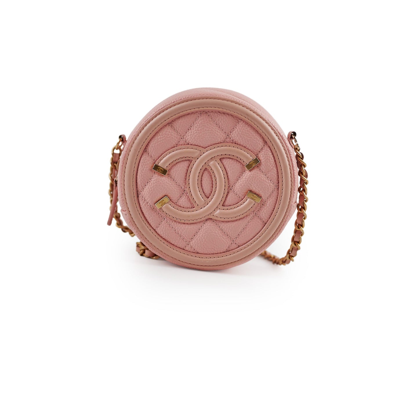 Chanel Coral Round Pink Caviar Crossbody - Series 27