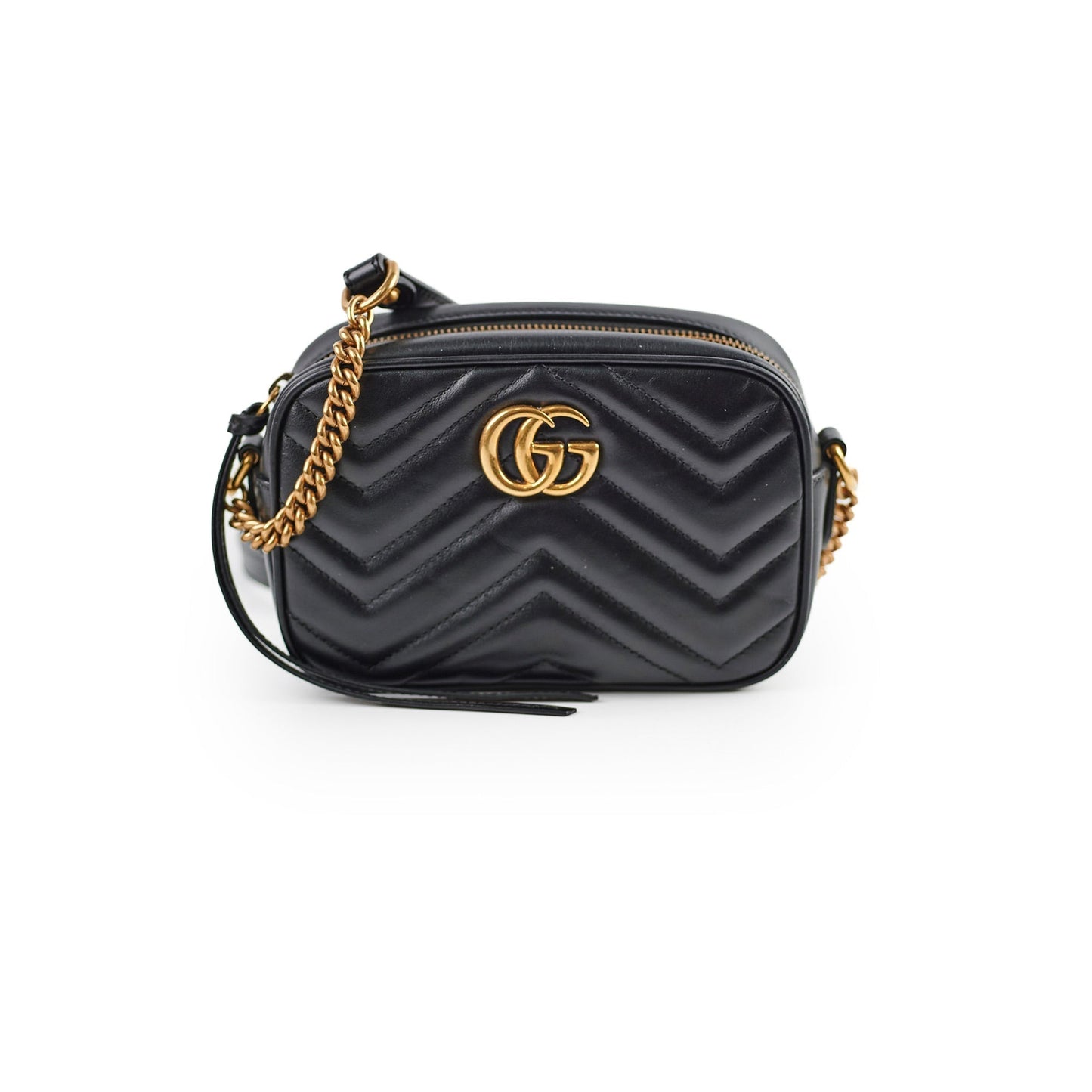 Gucci Marmont Matelass? Mini Bag in Black Leather