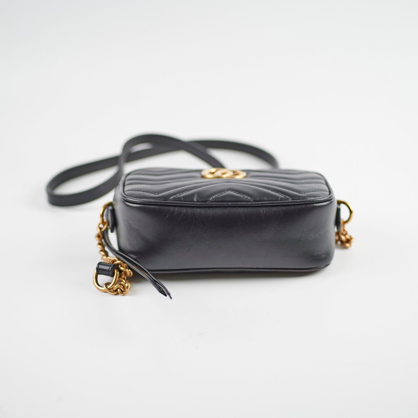 Gucci Marmont Matelass? Mini Bag in Black Leather
