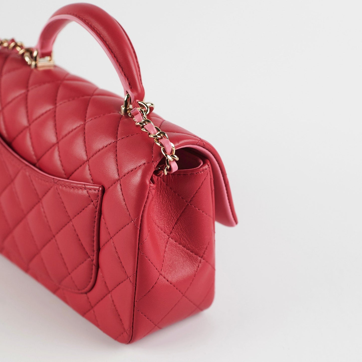Chanel Mini Rectangular Top Handle Rose (Microchipped)