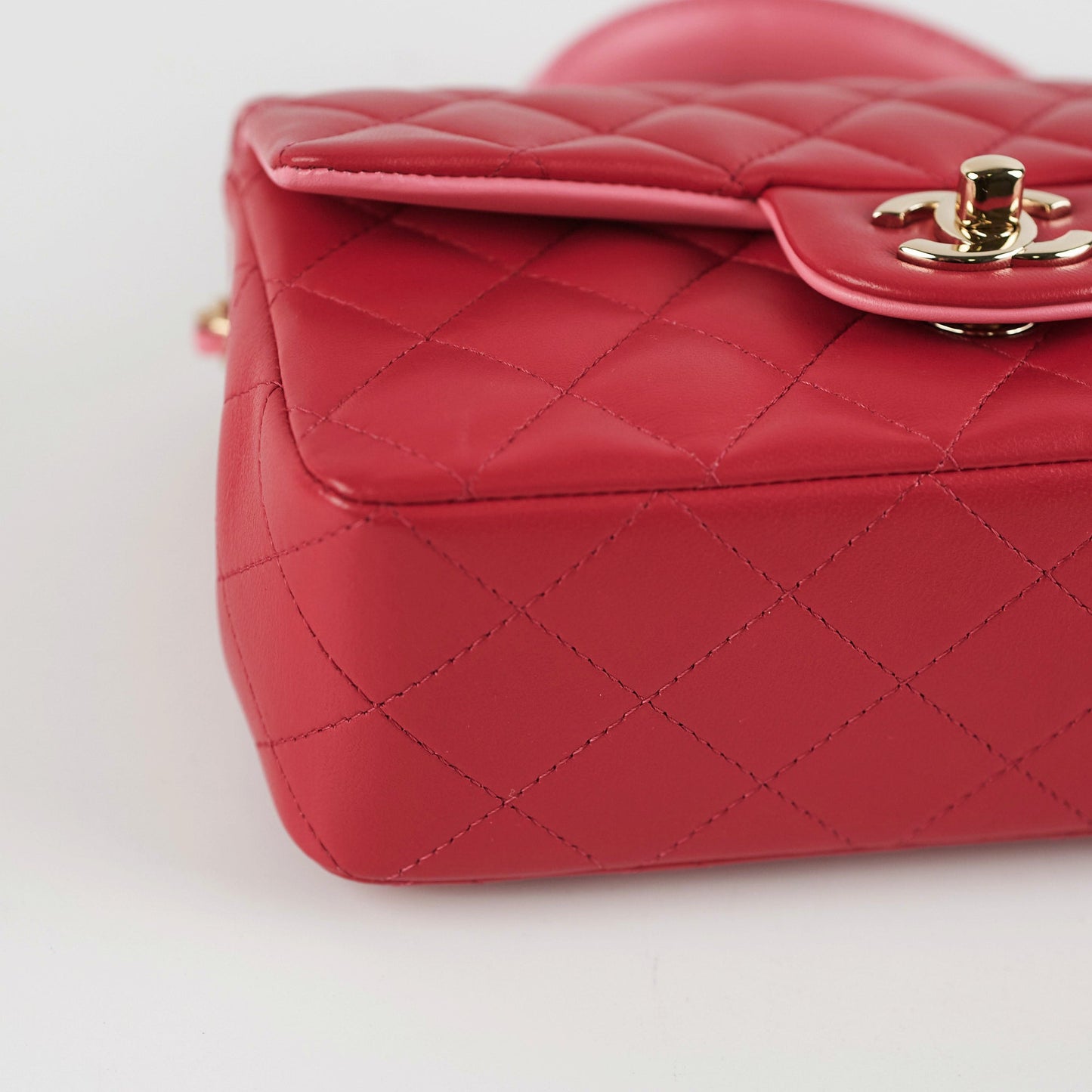 Chanel Mini Rectangular Top Handle Rose (Microchipped)