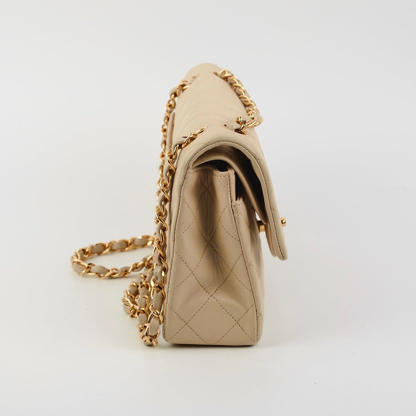 Chanel Small  Double Flap Lambskin Beige
