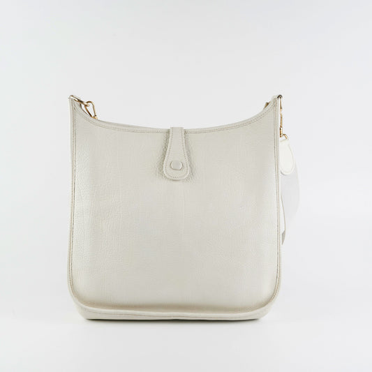 Hermes Evelyn 29 White Stamp E Square