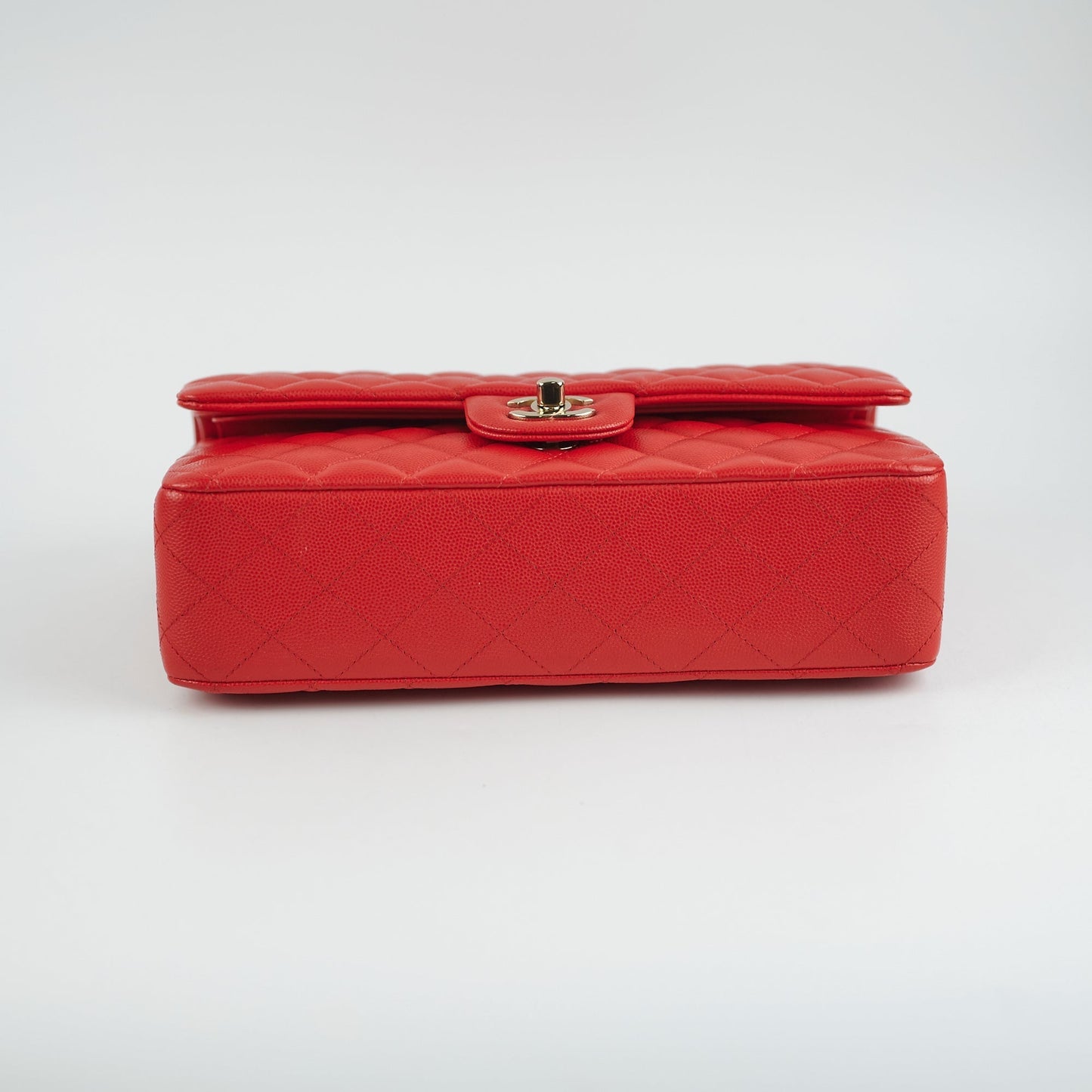 Chanel Caviar Medium/Large Double Classic Flap Red Microchip