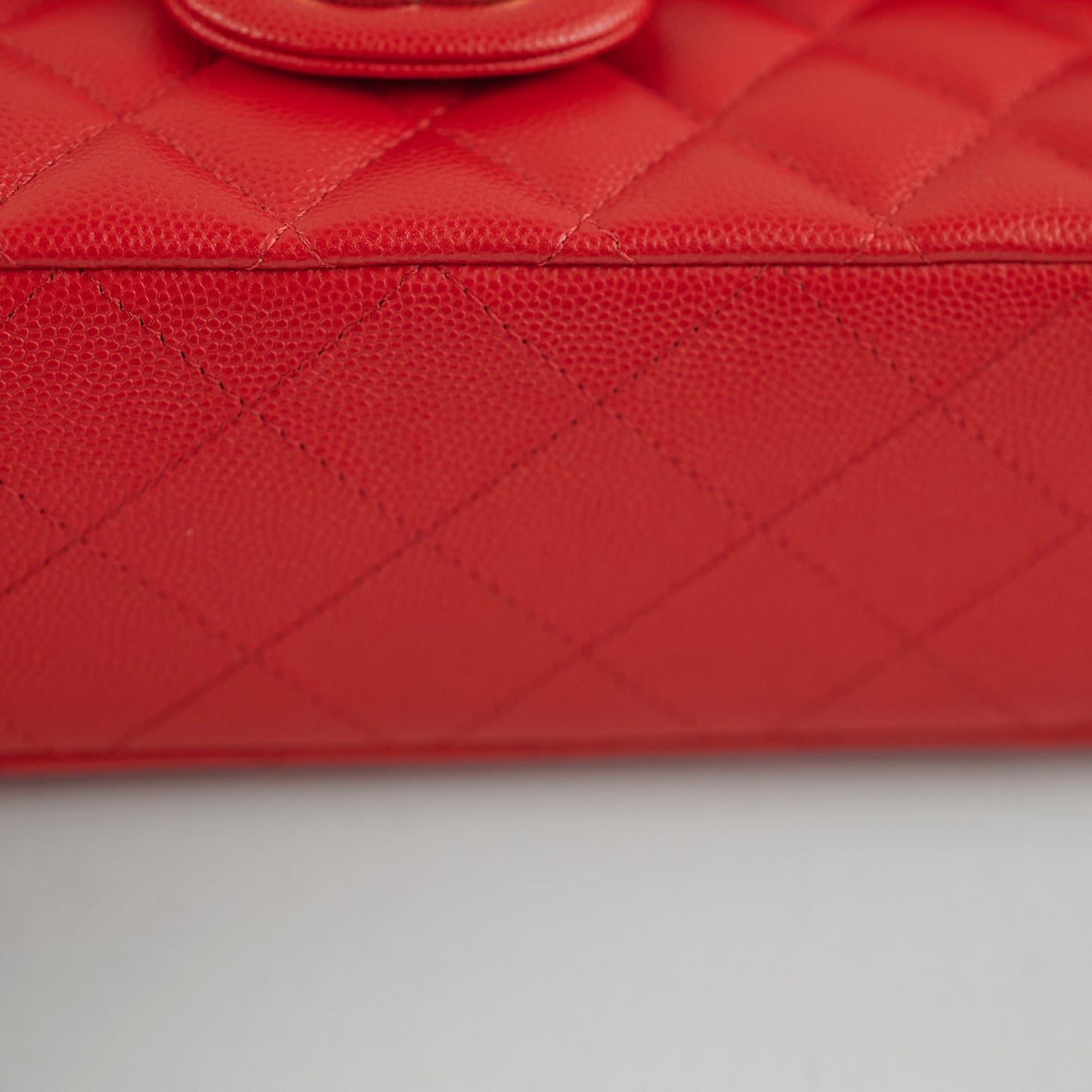 Chanel Caviar Medium/Large Double Classic Flap Red Microchip