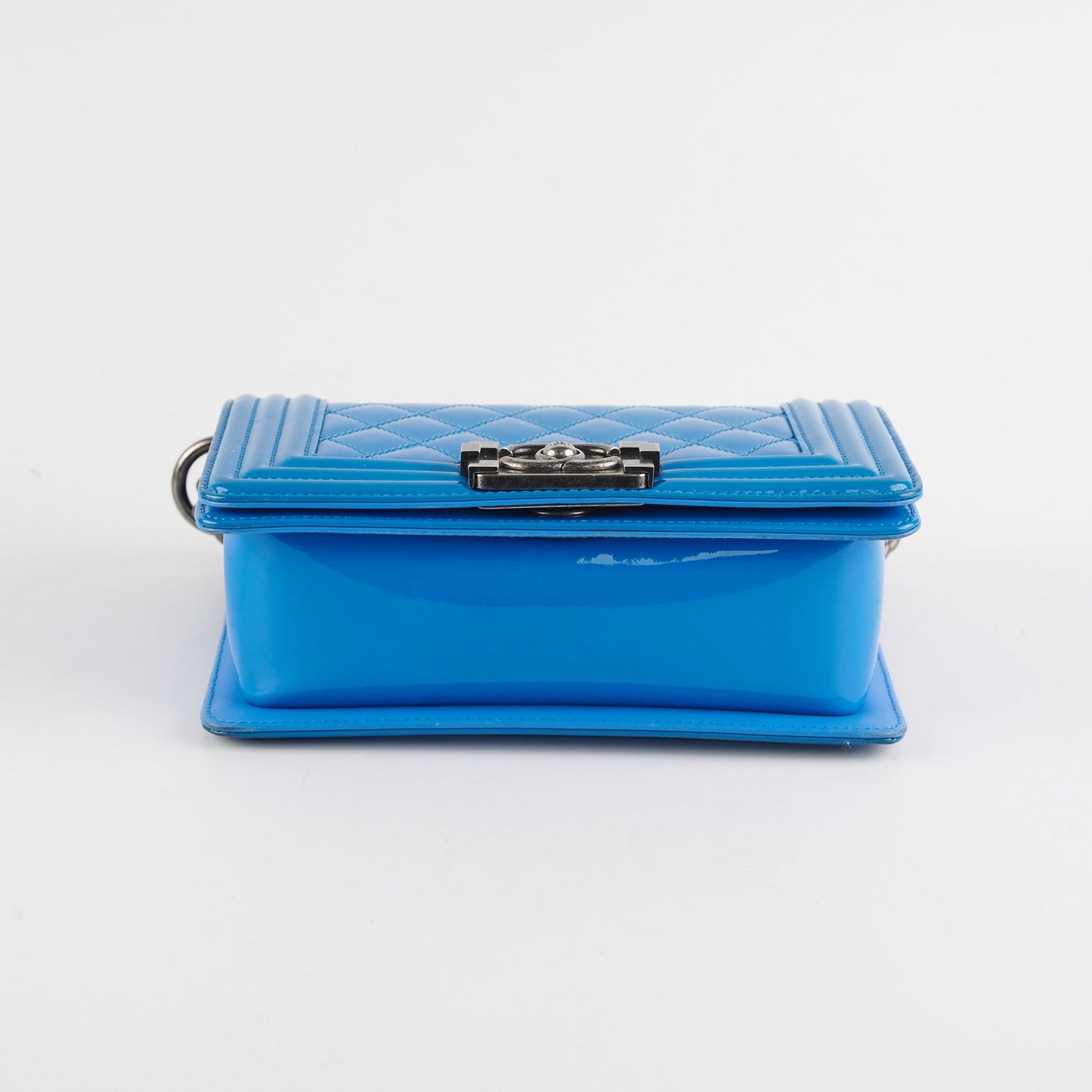 Chanel Small Boy Patent Blue Bag