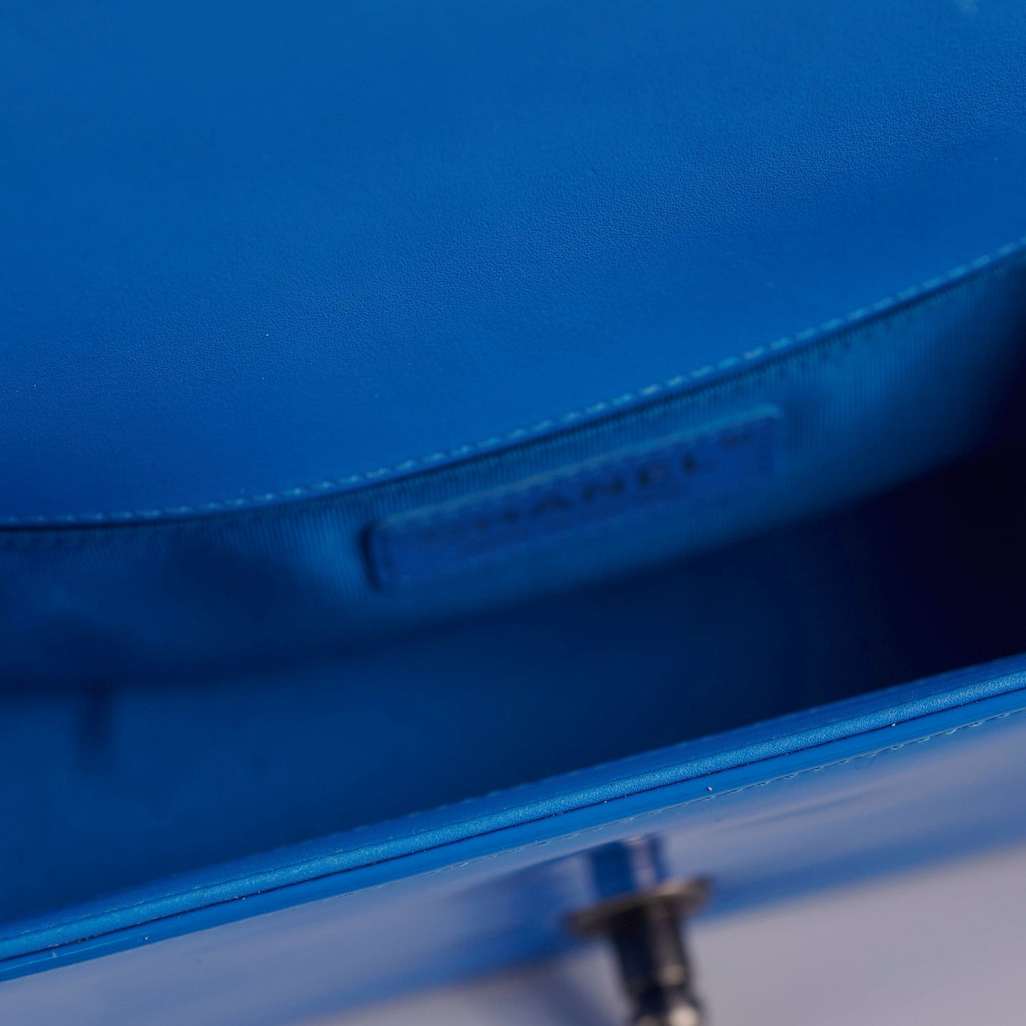 Chanel Small Boy Patent Blue Bag