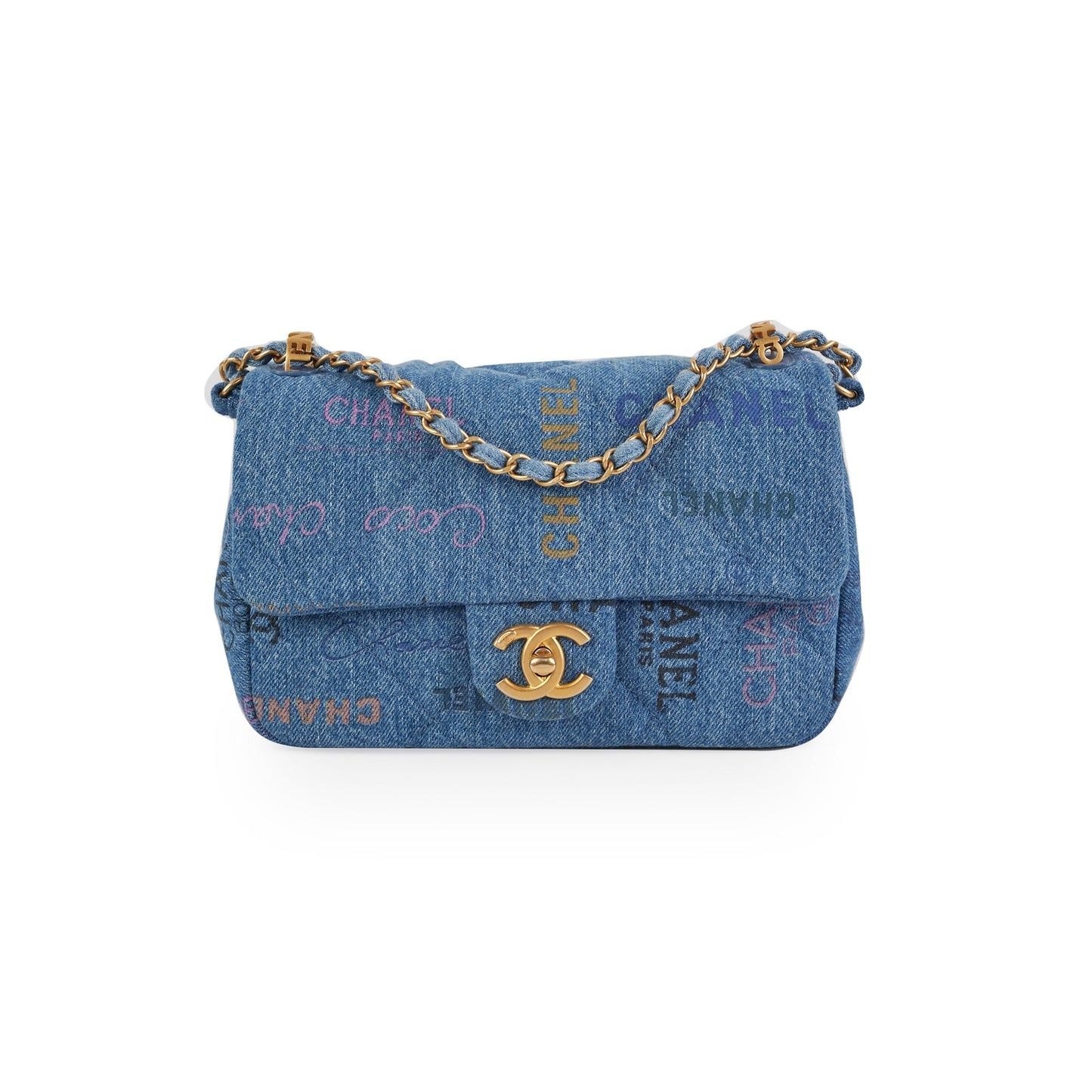 Chanel 22p Mini Rectangle Denim Flap