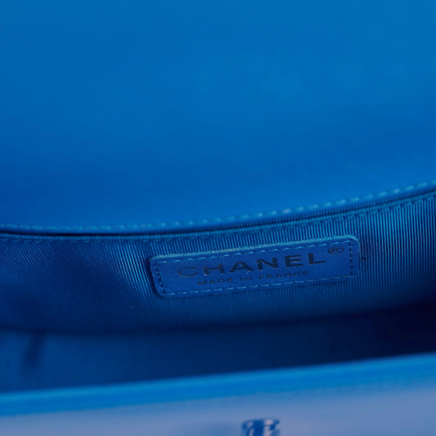 Chanel Small Boy Patent Blue Bag