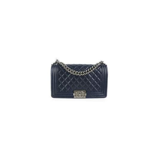 Chanel Boy Old Medium Lambskin Navy